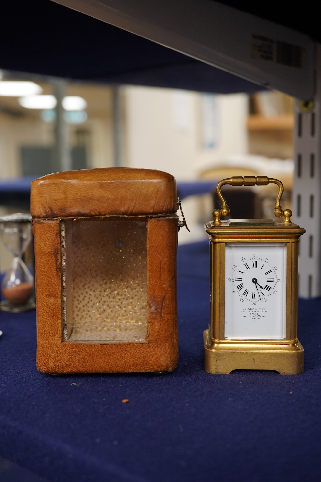 A French Le Roy & Fils cased miniature carriage timepiece, 9.5cm high
